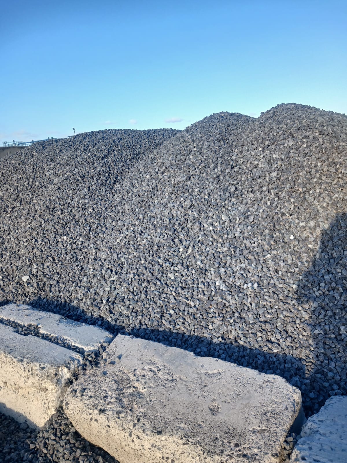Large gravel stockpile