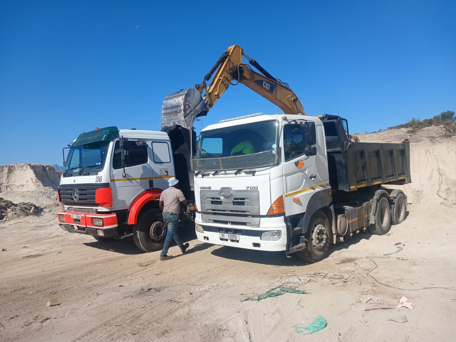 Sand stockpile at site